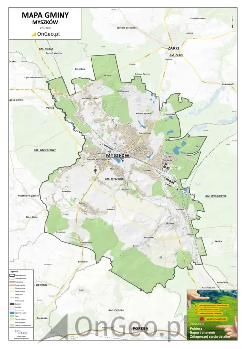 Mapa Myszkowa